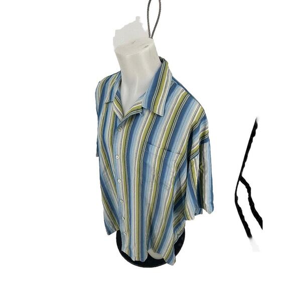 TOMMY BAHAMA XXL Men Button Up Multicolored Striped Shirt 100% Silk Cruise F10 - Picture 2 of 8